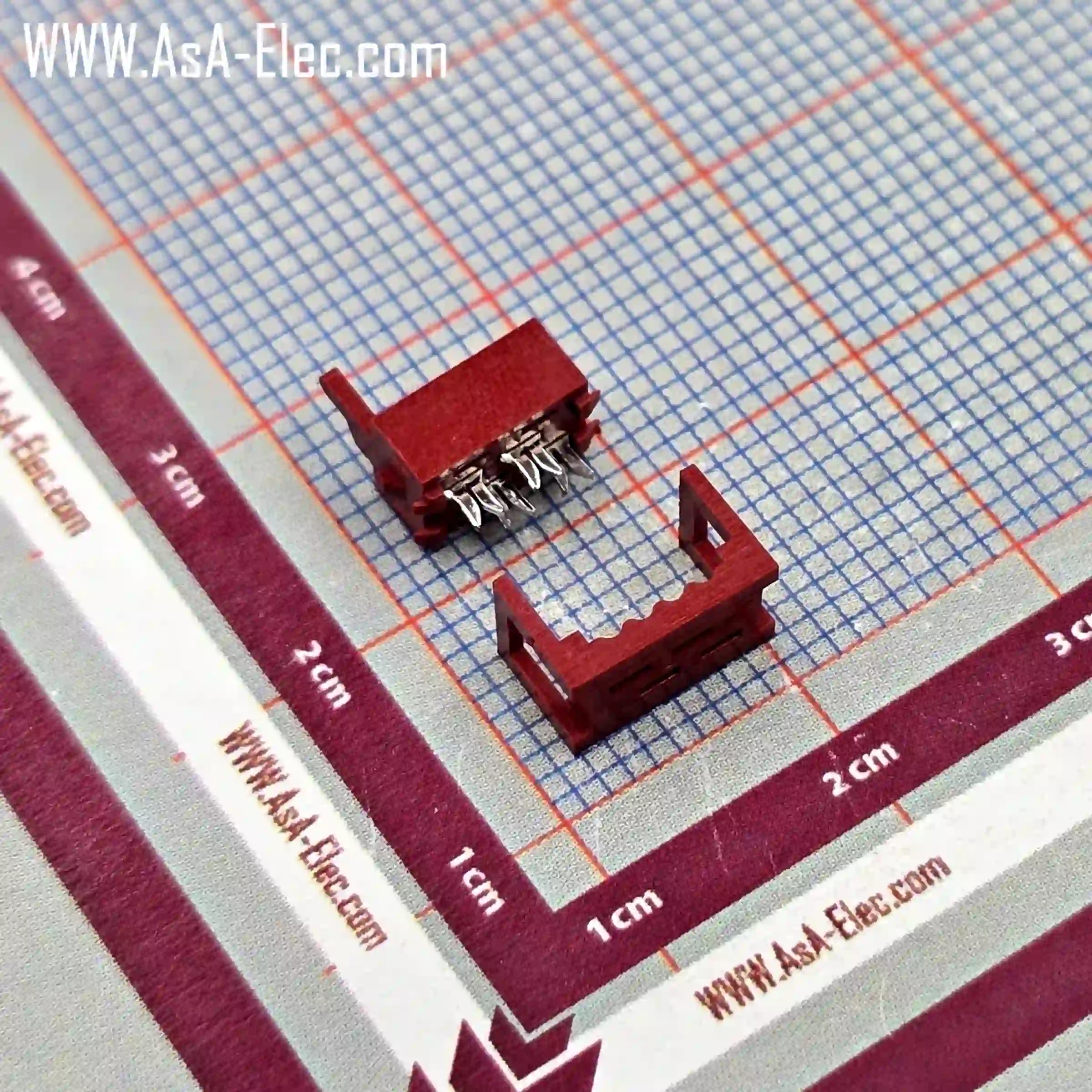 آی دی سی نر سر کابلی قرمز میکرو مچ(دیل سوکت) 4 پین 2.54mm